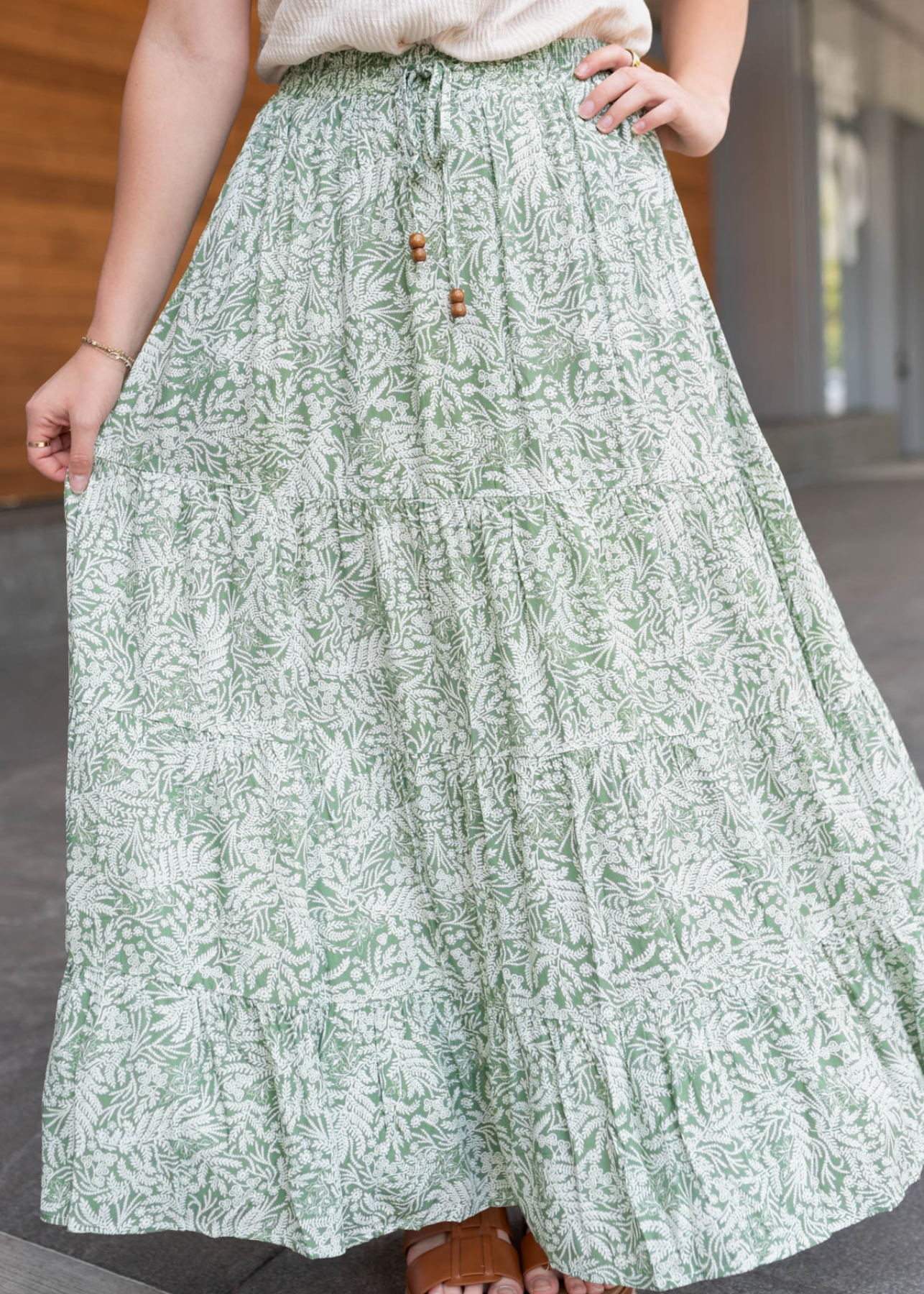 Tiana Green Leaf Skirt