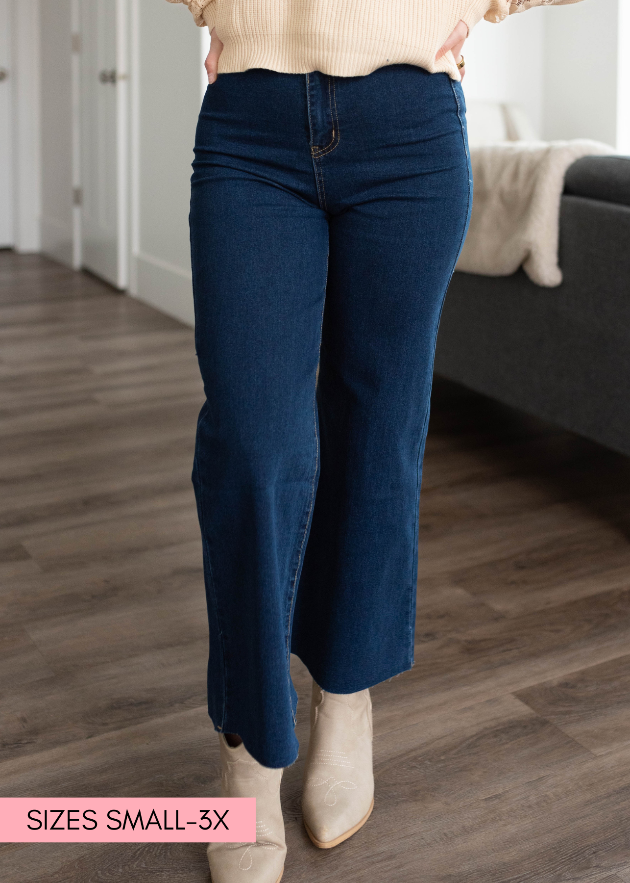 Tina Dark Denim Wide Leg Pants