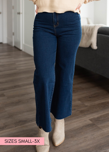 Tina Dark Denim Wide Leg Pants