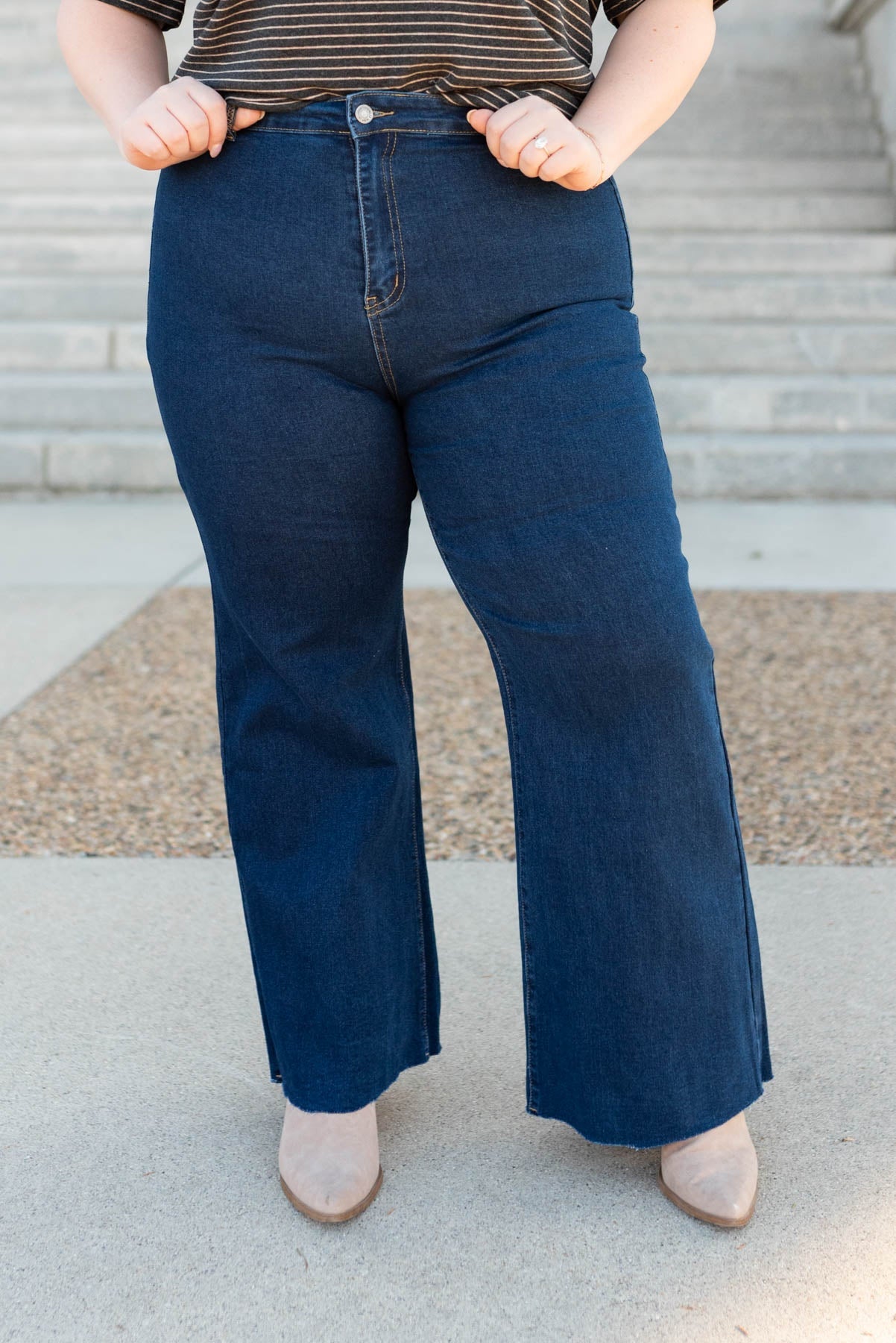Tina Dark Denim Wide Leg Pants