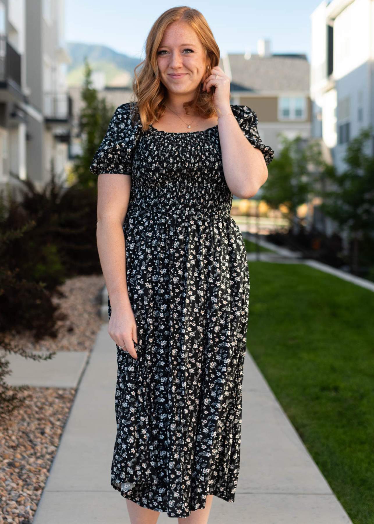 Tonia Black Floral Dress