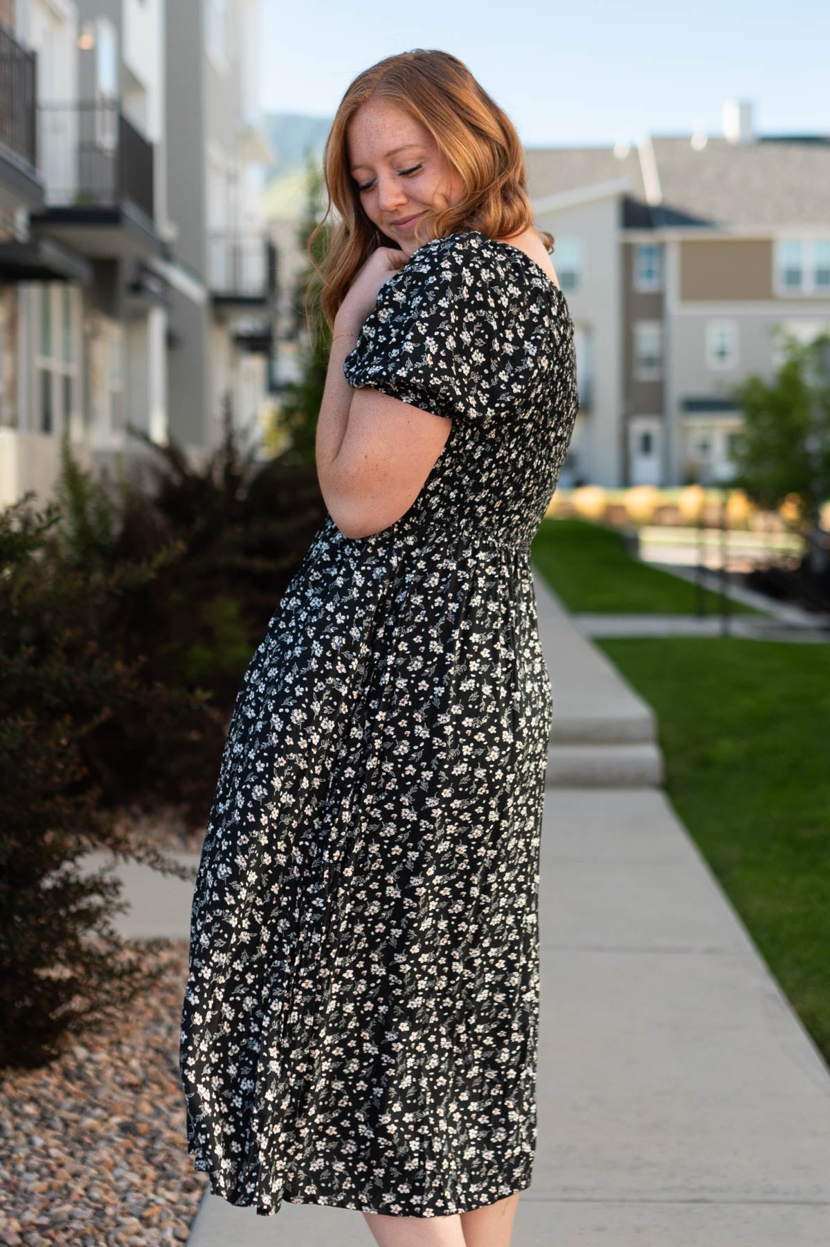 Tonia Black Floral Dress