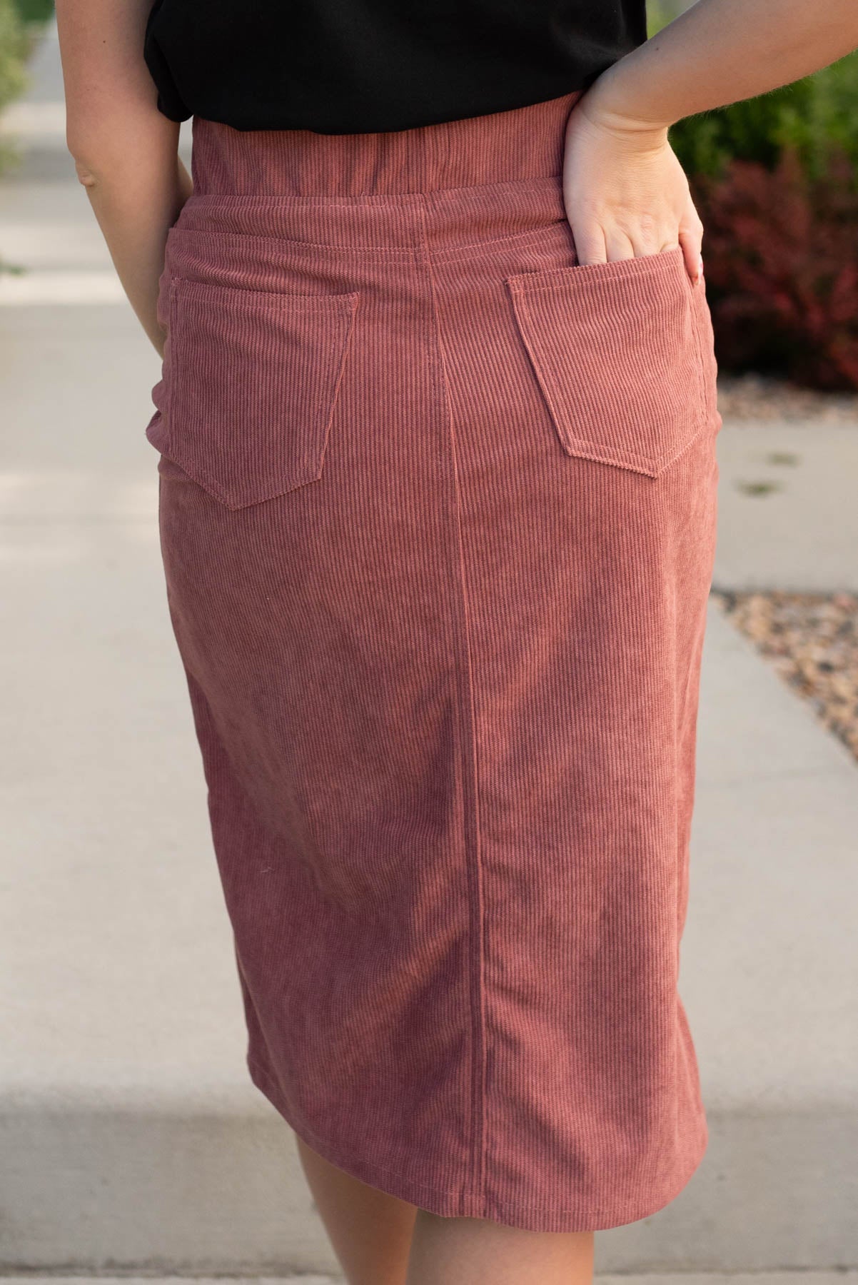 Trudi Dusty Rose Corduroy Skirt