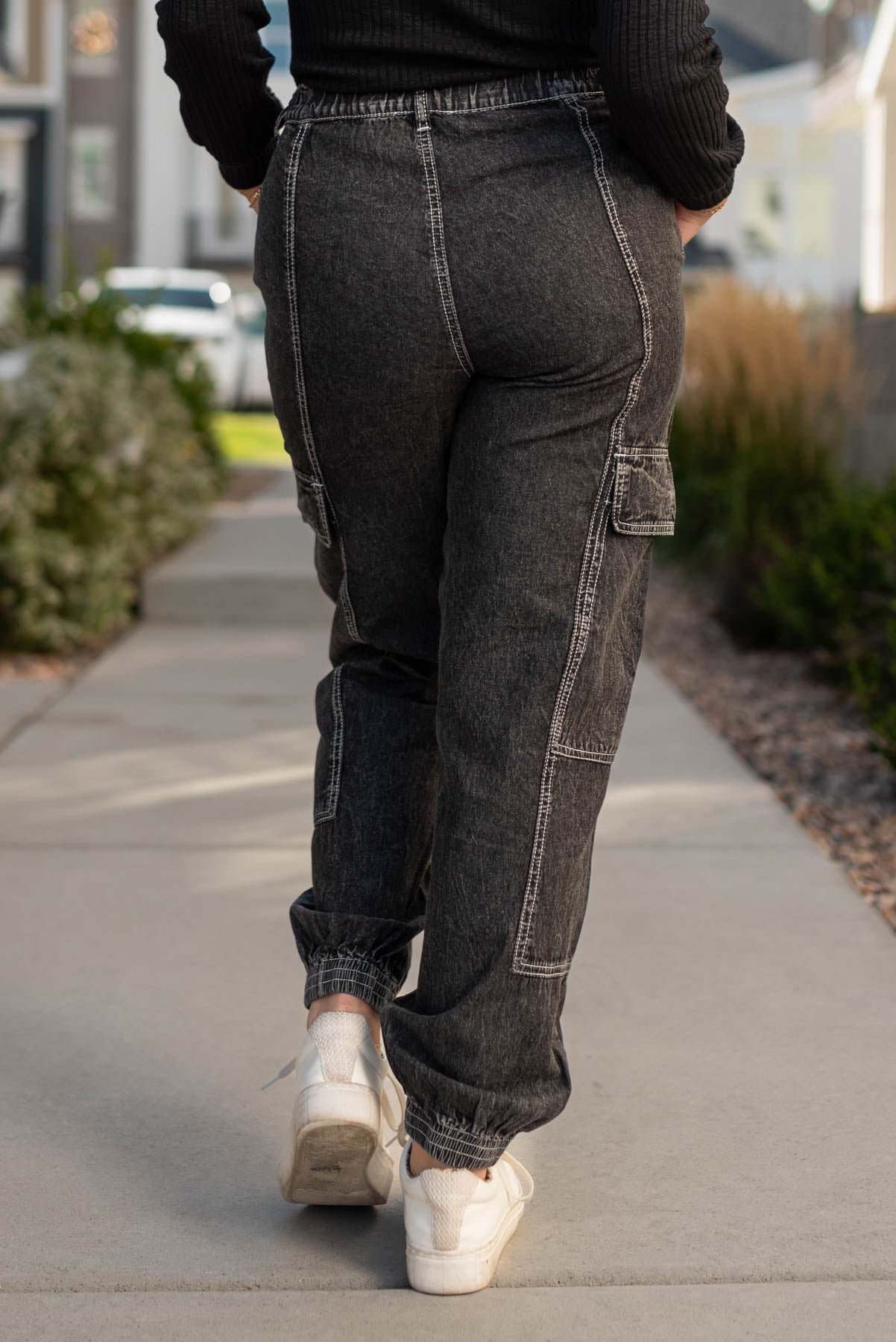 Tyree Black Cargo Parachute Pants