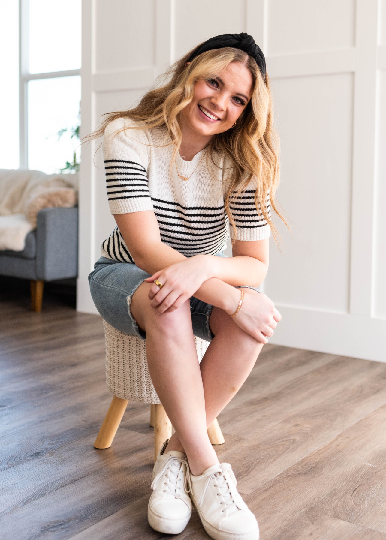 Vicki White Stripe Sweater