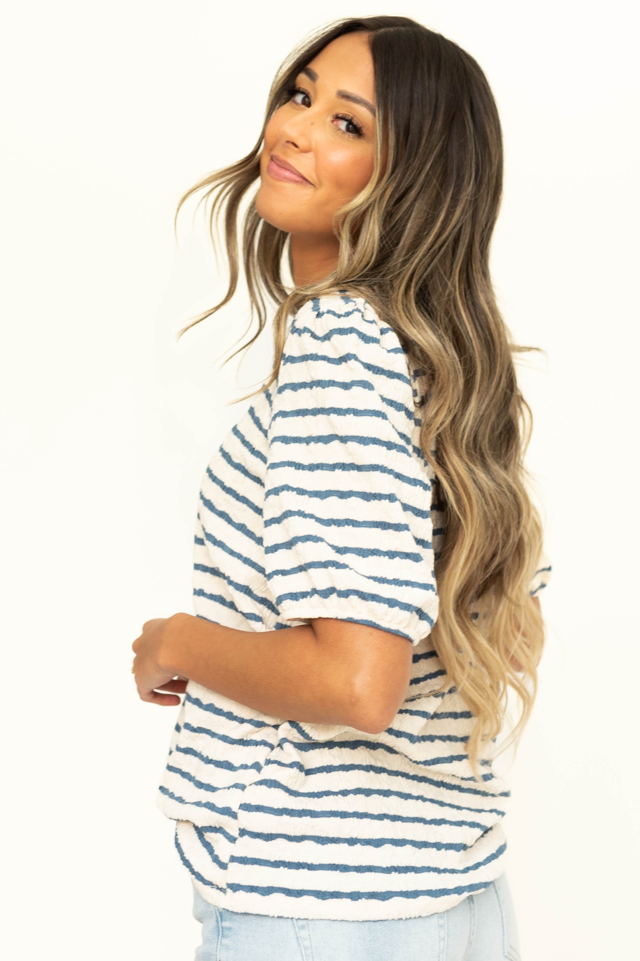 Vionnet Blue Striped Top