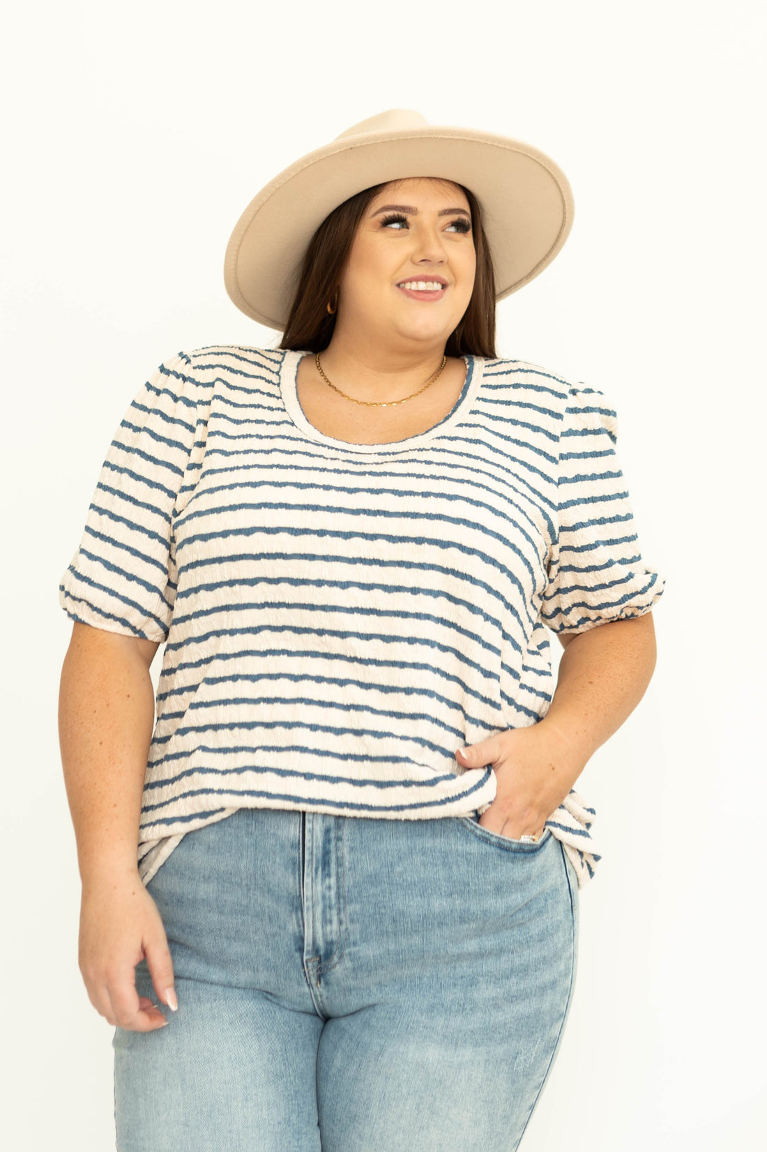 Vionnet Blue Striped Top