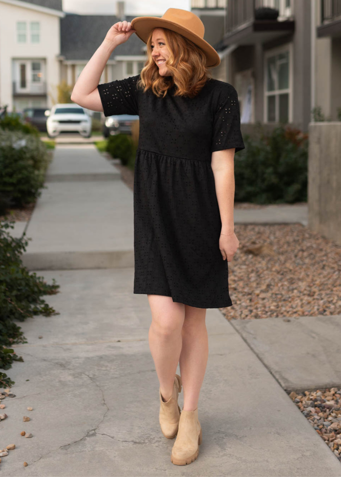 Vivian Black Eyelet Dress