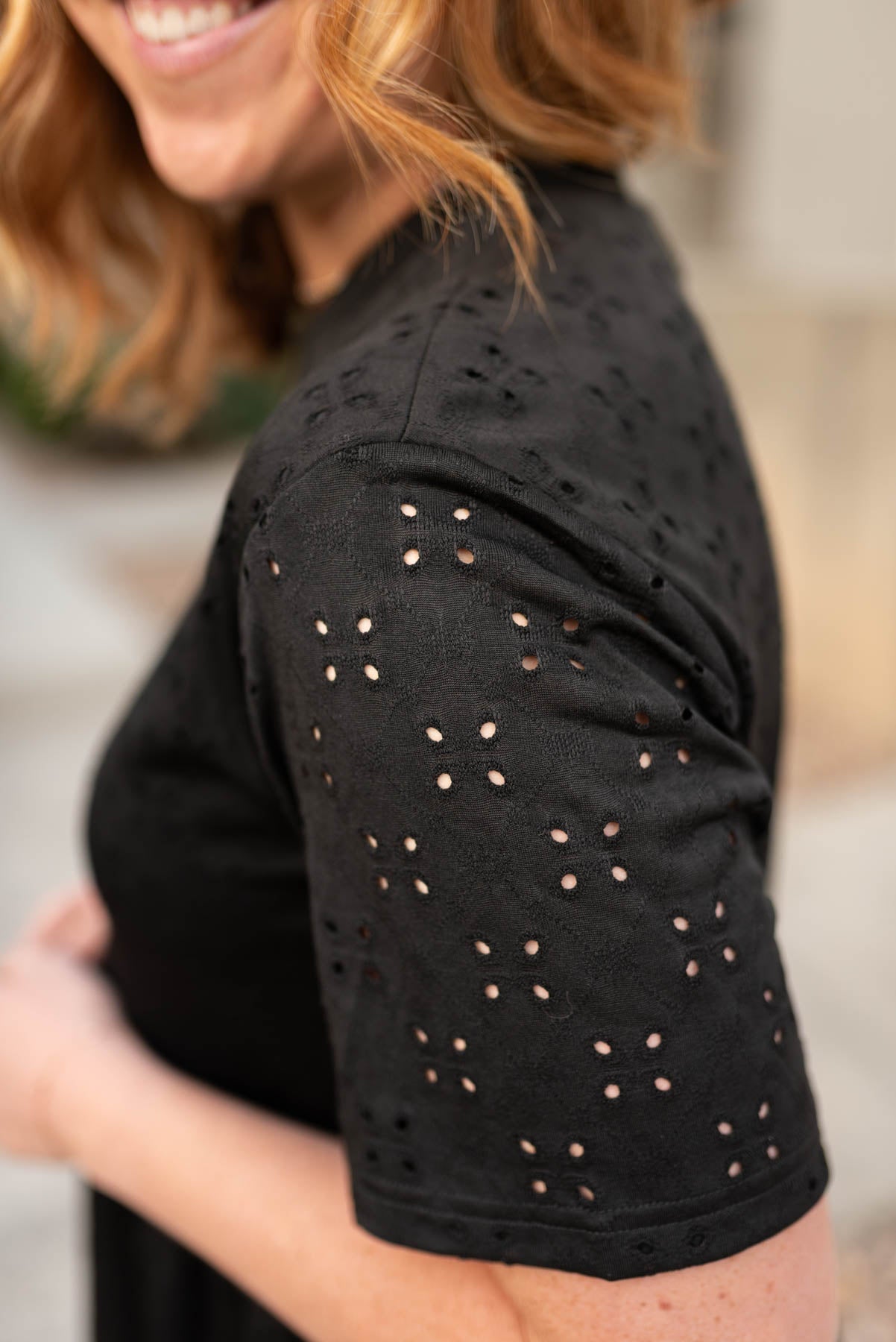 Vivian Black Eyelet Dress