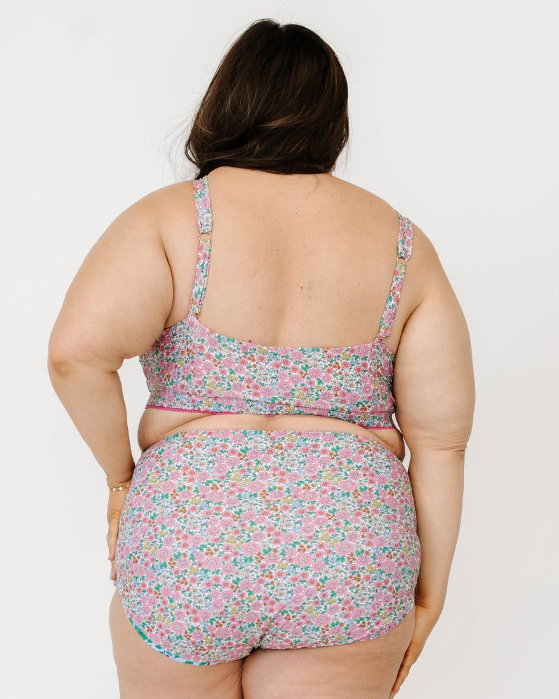 Whimsy Floral / Trellis Floral Reversible Ultra High-Waist Bottom