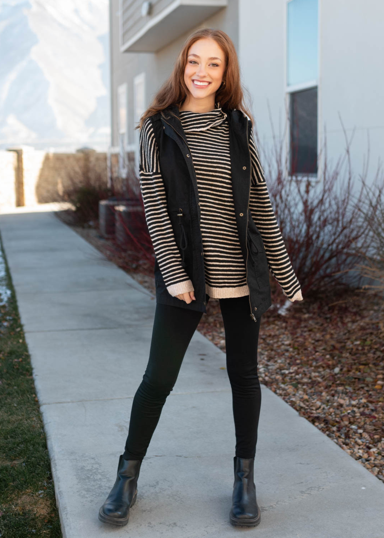 Whitney Black Hooded Vest