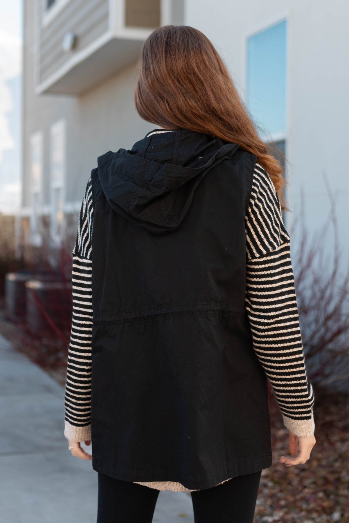 Whitney Black Hooded Vest