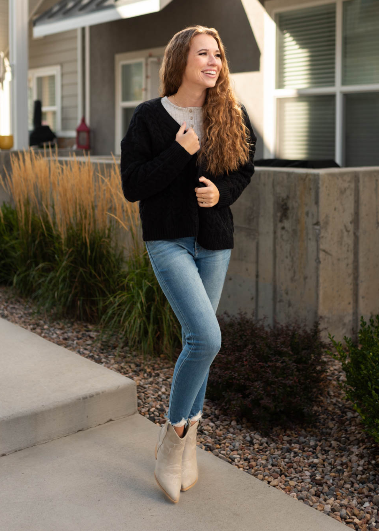 Willa Black Open Knit Sweater