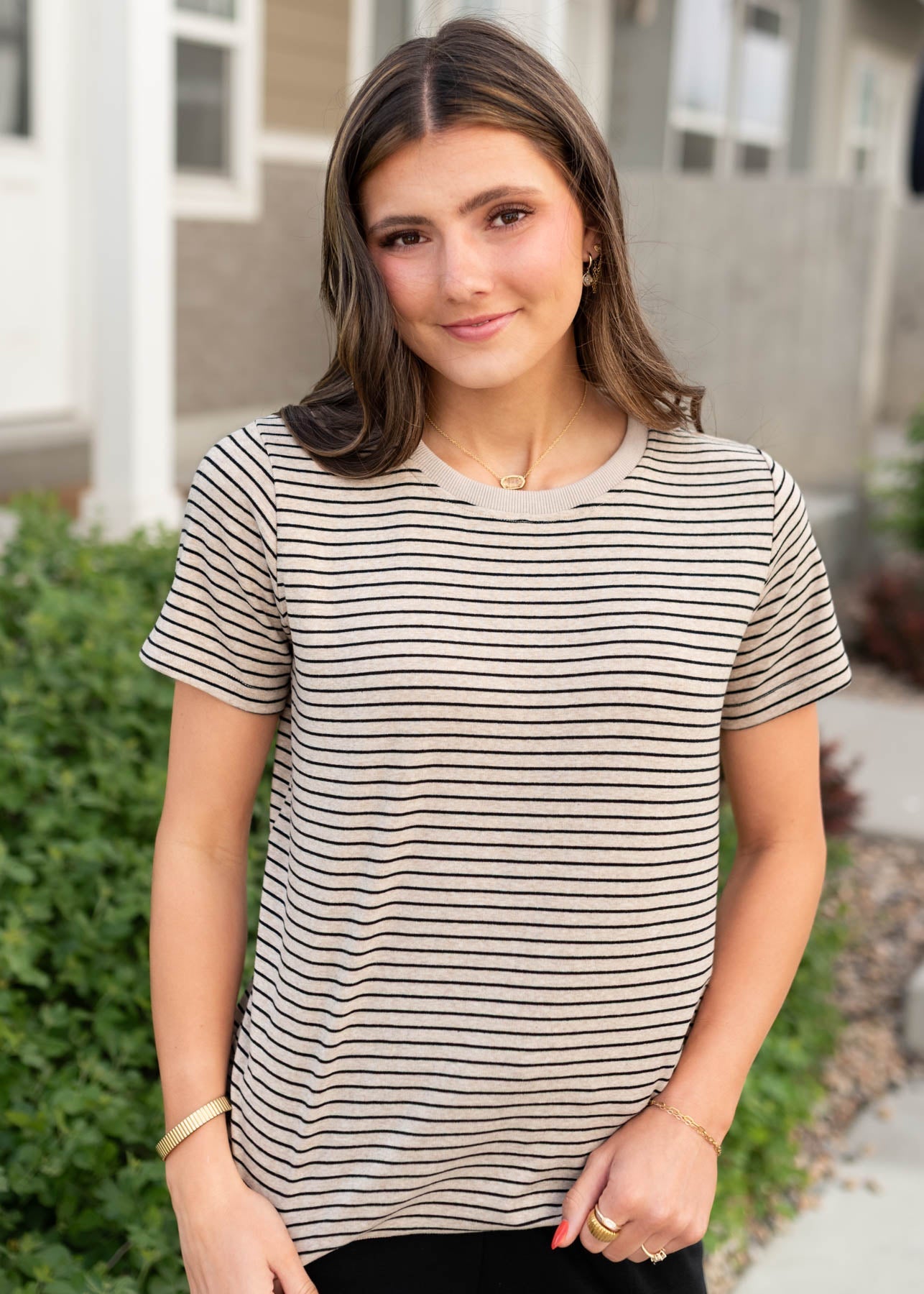Willow Black Stripe Top