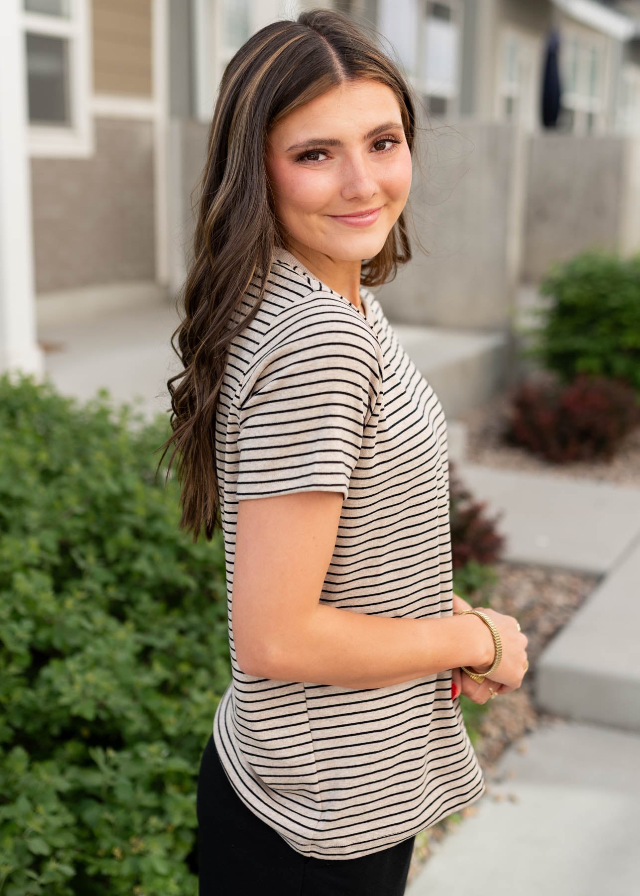 Willow Black Stripe Top