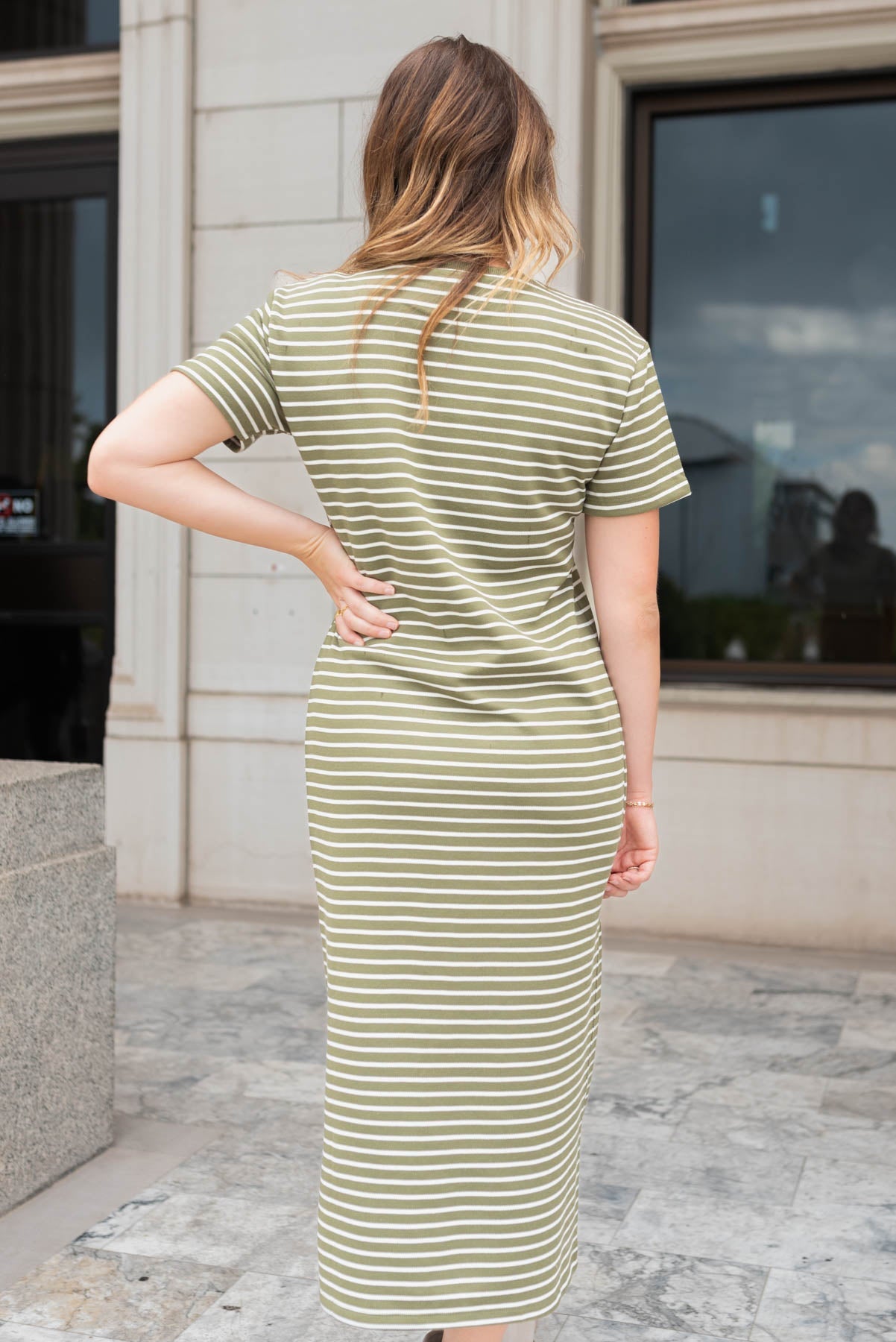 Winnie Olive Stripe T-Shirt Dress