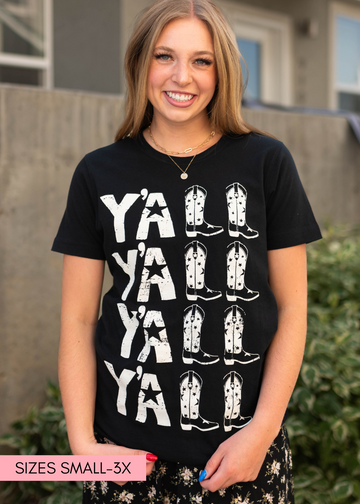 Y'all Black Tee