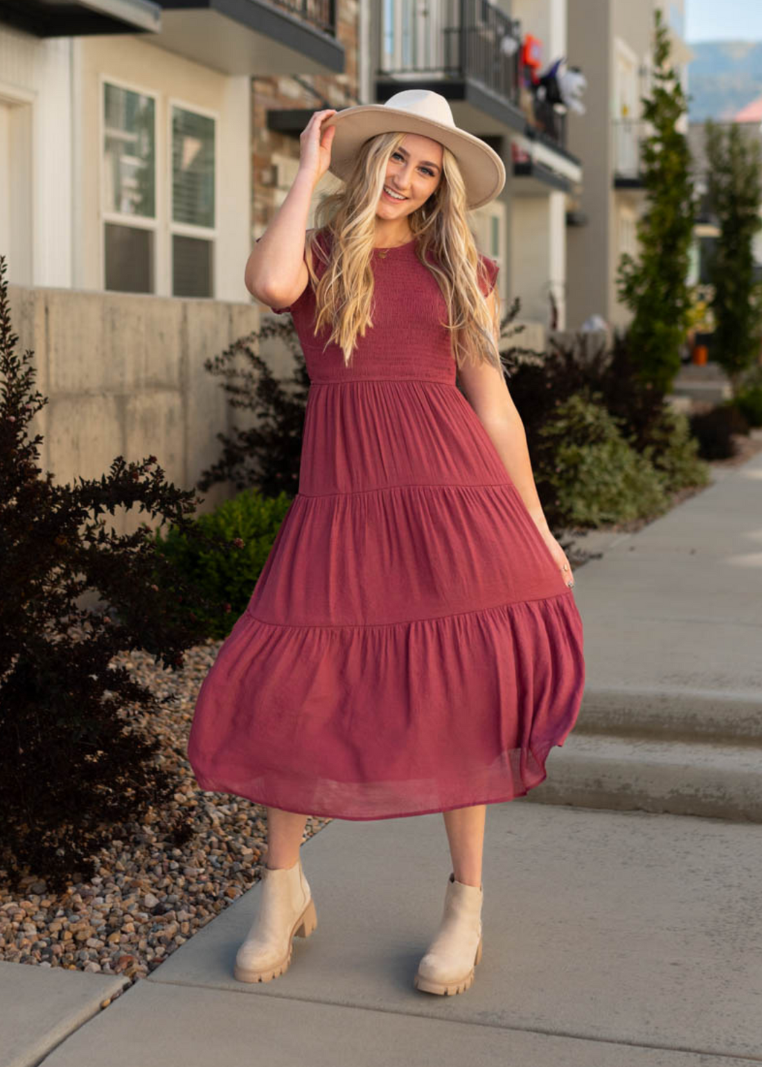 Yours Truly Raspberry Dress