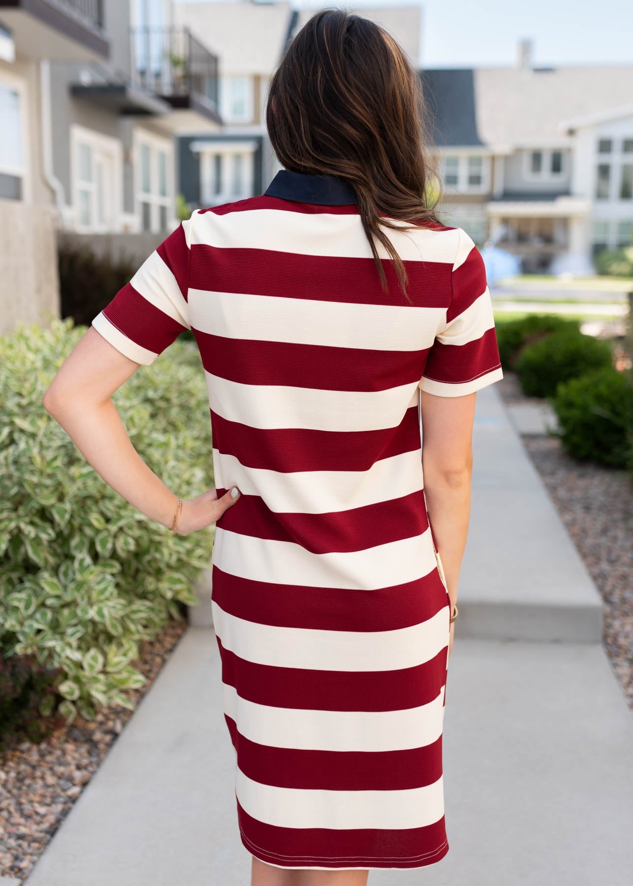 Yvonne Red Striped Dress