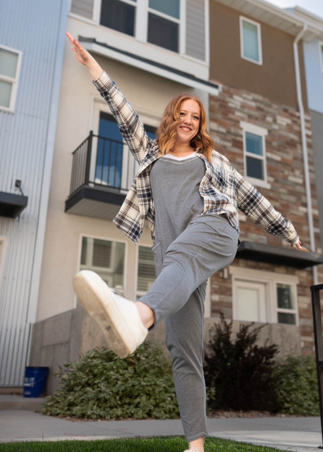 Zena Black Plaid Top