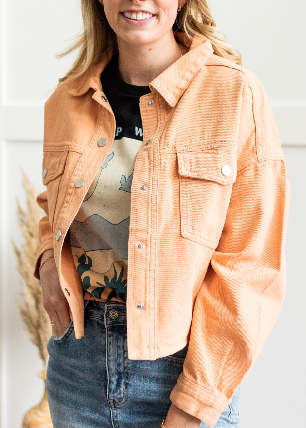 Kami Orange Jean Jacket
