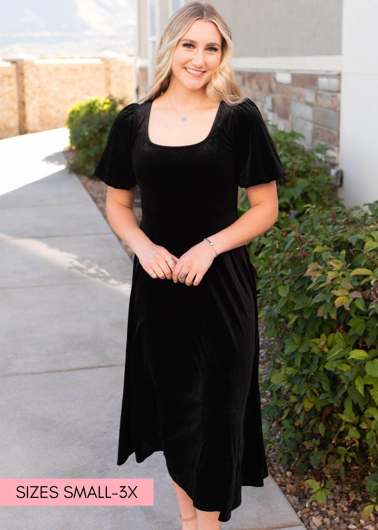 Alexa Black Velvet Dress