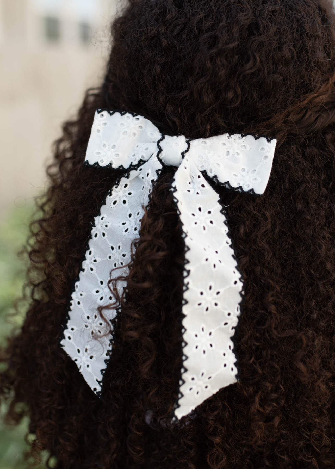 Marion White Eyelet Bow