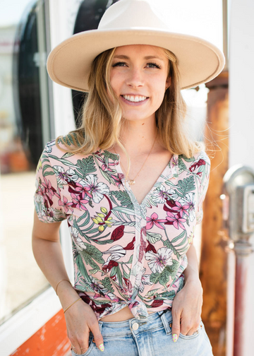 Janice Pink Floral Top