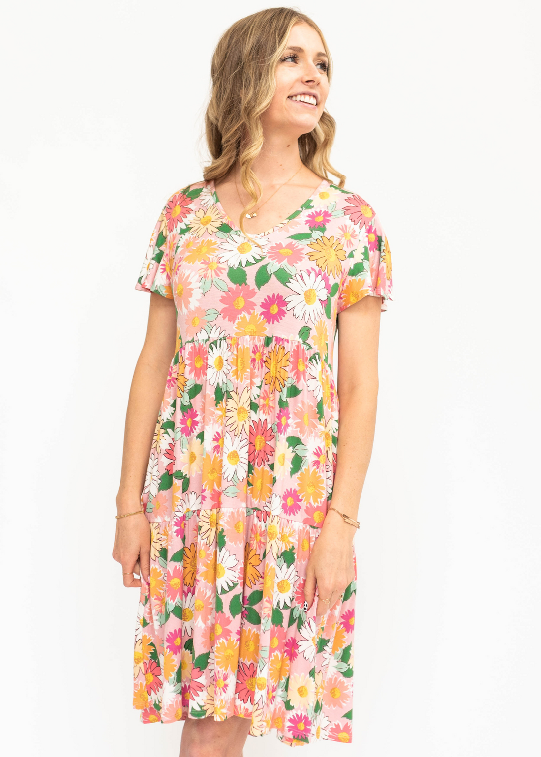 Nora Pink Floral Dress