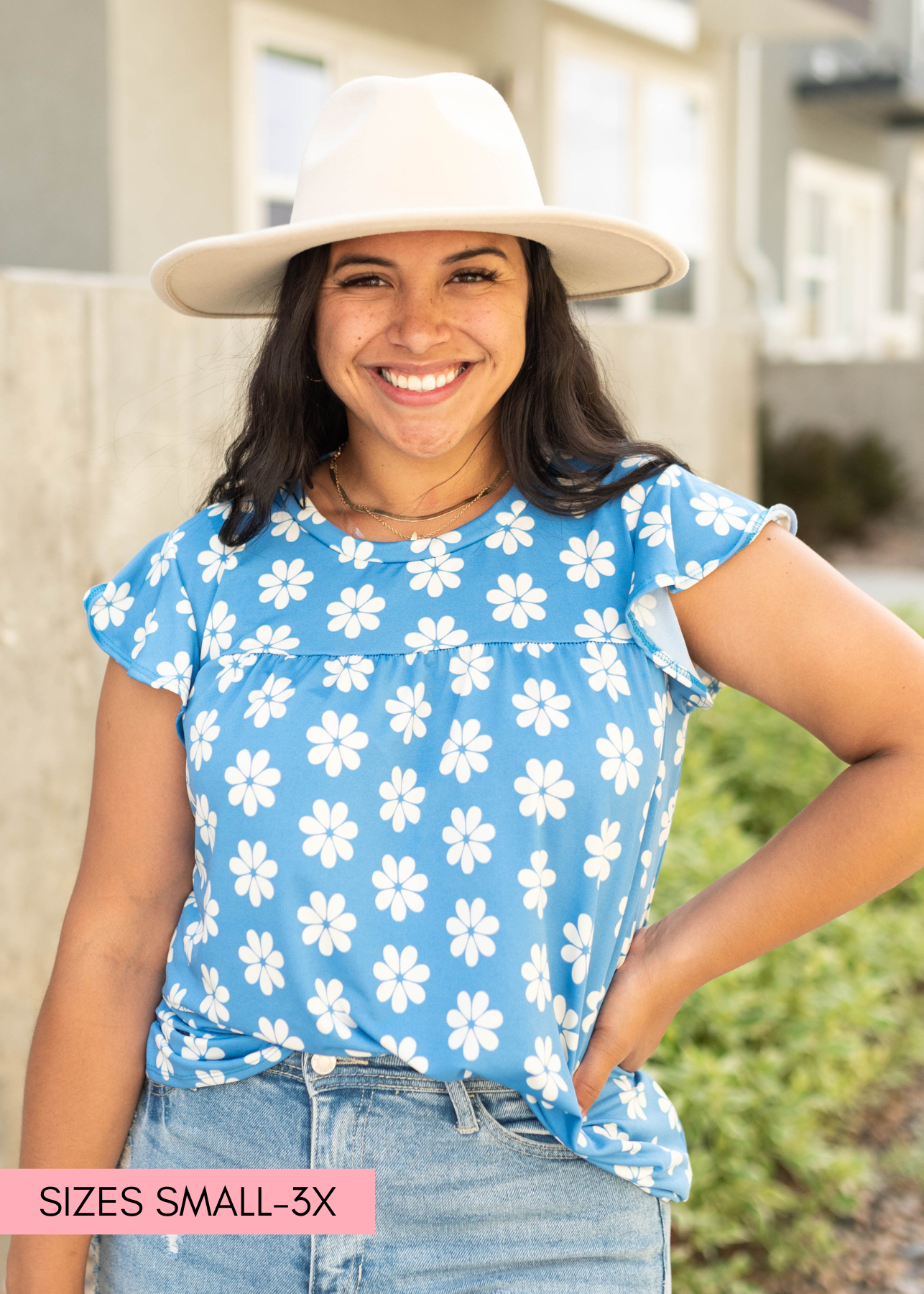 Rosalind Blue Floral Top