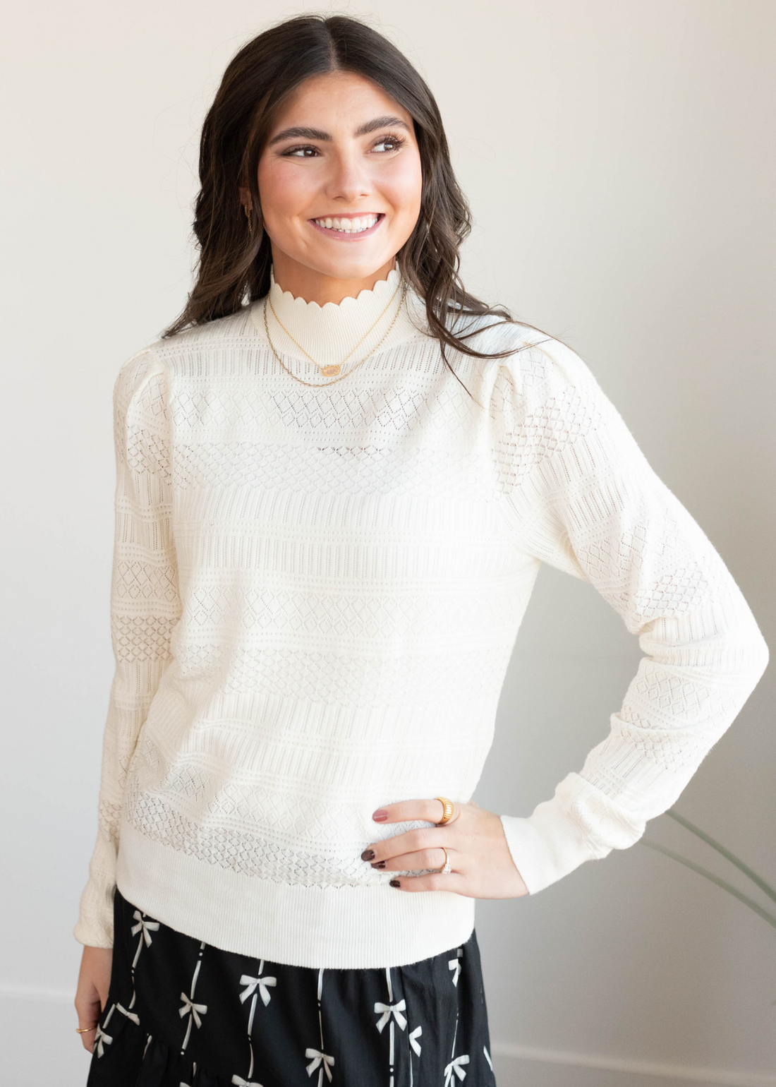 Sadee Ivory Pattern Sweater