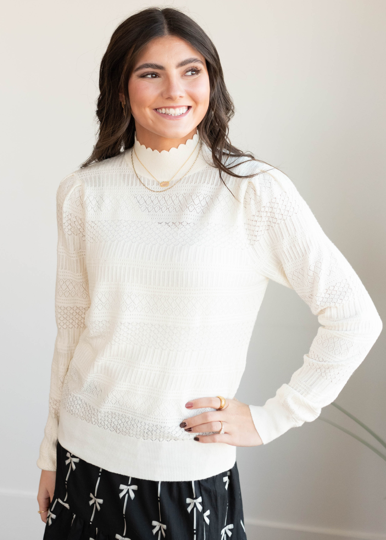 Sadee Ivory Pattern Sweater